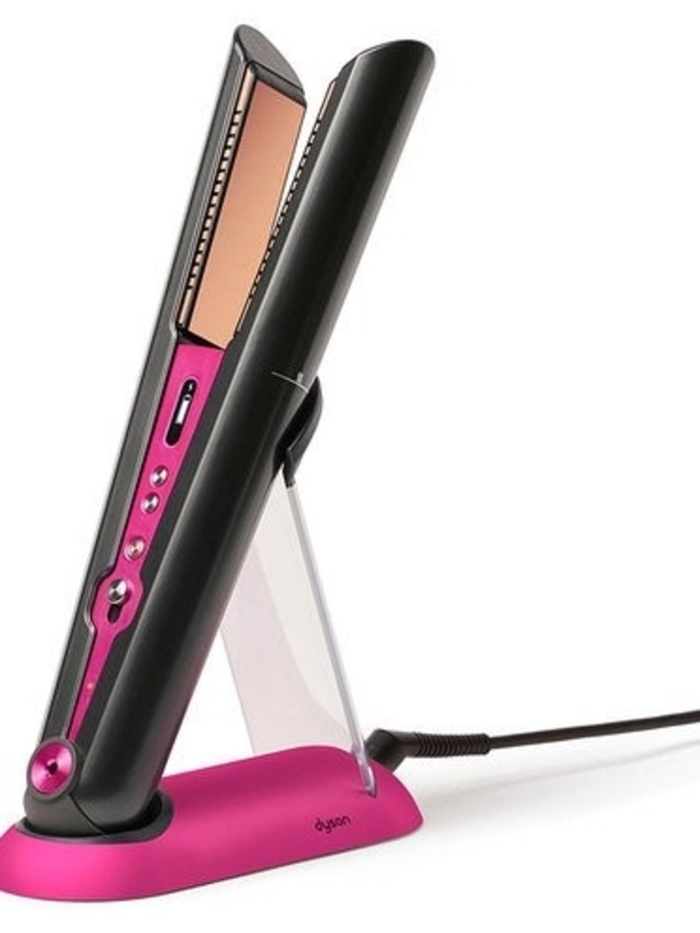 Dyson Pink and Black Corded Hair Straightener with Charging Stand